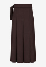 P.A.R.O.S.H Pleated Midi Skirt Brown D621213LILIUXY26_086