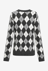 P.A.R.O.S.H Argyle Alpaca Blend Sweater Gray D540996LAMB_815
