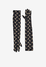 Marine Serre Moon Print Jersey Long Gloves Black WSA024ACJER0001_IT99