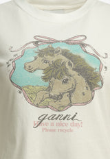GANNI Qixi Printed T-shirt White A1050220135_87e76f12-3b94-4177-b4fe-3b48a52573a2