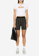 Marine Serre Moon Crescent Print Biker Shorts Black WSH007ACJER0001_IT99