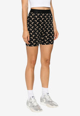 Marine Serre Moon Crescent Print Biker Shorts Black WSH007ACJER0001_IT99