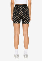 Marine Serre Moon Crescent Print Biker Shorts Black WSH007ACJER0001_IT99