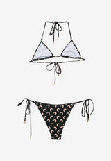 Marine Serre Moon Crescent Print Halterneck Bikini Black WSW011ACJER0003_IT99