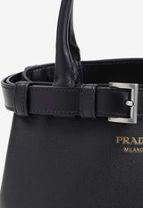Logo Stamped Leather Shoulder Bag