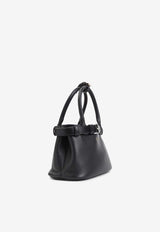 Logo Stamped Leather Shoulder Bag
