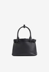 Logo Stamped Leather Shoulder Bag