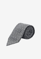 Ferragamo Gancini Silk Jacquard Tie Gray 351432794485GRIGIO_Gray_67481204