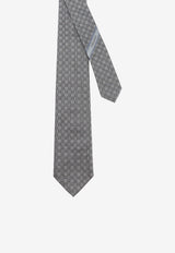 Ferragamo Gancini Silk Jacquard Tie Gray 351432794485GRIGIO_Gray_67481204