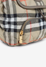 Mini Canvas Check Quilted Backpack
