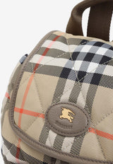 Mini Canvas Check Quilted Backpack
