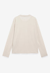 Prada Long-Sleeved Logo T-shirt Off-white UJL73BWM111CD/T_PRADA-F0P40