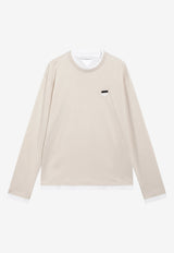 Prada Long-Sleeved Logo T-shirt Off-white UJL73BWM111CD/T_PRADA-F0P40