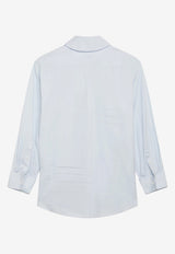Prada Long-Sleeved Shirt with Scarf Light Blue P470JROOO1XV2/T_PRADA-F0M10