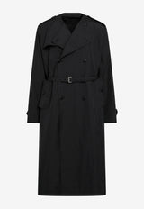 Prada Double-Breasted Trench Coat Black SGD214OOO12NS/T_PRADA-F0002