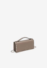 Valentino Rockstud Leather Chain Clutch Powder 9W2P0AK2VSH/T_VALE-P45