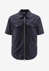 Moncler Zip-Up Casual Shirt Blue L20912F00026599QM742_Blu_70281563