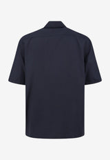 Moncler Zip-Up Casual Shirt Blue L20912F00026599QM742_Blu_70281563