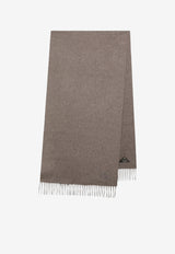 Loro Piana Embroidered Logo Cashmere Fringe Scarf Beige FAO3766WS/T_LORO-H0QP