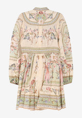 Zimmermann Roselight Plunge Tapestry Print Mini Dress Multicolor 0932DSS264SATF_Sage Tapestry Floral_70224403