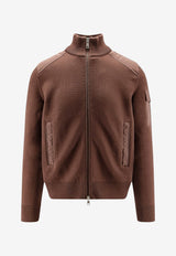 Moncler Logo Patch Wool Cardigan Brown L20919B00003M1131262_Brown_70281684