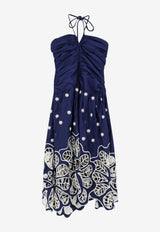 Farm Rio Richilieur Embroidered Halterneck Dress Blue 355807L0077_DARKBLUE_70331385