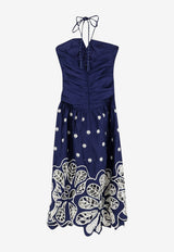 Farm Rio Richilieur Embroidered Halterneck Dress Blue 355807L0077_DARKBLUE_70331385
