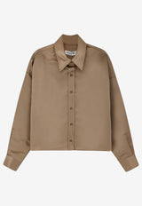 The Frankie Shop Arlen Satin Boxy Shirt Beige CHFS22059206BEIGE_Beige_70331751