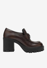 Prada 85 Polished Leather Platform Loafers Brown 1D563O0853KDP/T_PRADA-F0562