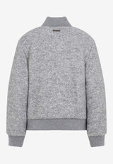 Bouclé Wool-Blend Bomber Jacket