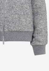 Bouclé Wool-Blend Bomber Jacket