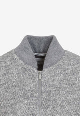 Bouclé Wool-Blend Bomber Jacket