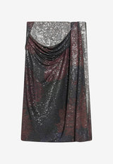 Maison Margiela Draped Sequin Midi Skirt Silver S51MI0017M20263/T_MARGI-001S