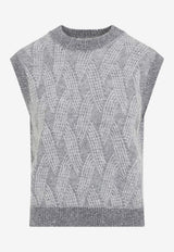Openwork Wool-Blend Vest