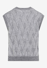 Openwork Wool-Blend Vest