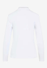 Long-Sleeved Silk Shirt with Embellished Collar