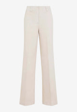 Wide-Leg Gabardine Pants