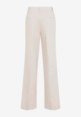 Wide-Leg Gabardine Pants