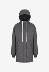 Miu Miu Embroidered Logo Quilted Jacket Gray MQ0005SOOO1J4E_F063H