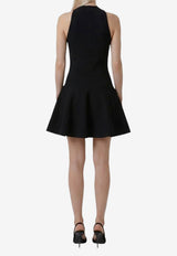 Alaïa Knit Crossover Mini Dress Black AA9R3116K212D--995