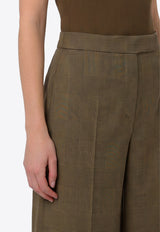 Max Mara Netto Prince of Wales Wool Pants Green 2621136041600-10270-002