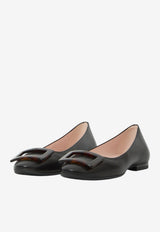 Roger Vivier Roundy Turtle Ballet Flats in Nappa Leather Black RVW66839540-91T-B999