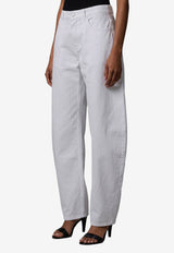 Alaïa Rodeo Curved-Leg Jeans White AA9P1406D027D--000
