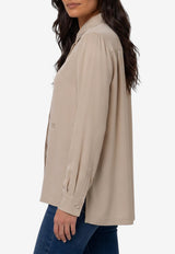 Max Mara Geranium Silk Shirt Taupe 2621116021600-10175-007