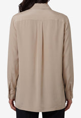 Max Mara Geranium Silk Shirt Taupe 2621116021600-10175-007