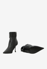 Roger Vivier Viv' Ville 85 Calf Leather Ankle Boots Black RVW83045760-TNR-B999