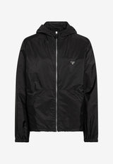 Prada Triangle Logo Windbreaker Jacket Black SGC220OOO1WQ9/T_PRADA-F0002