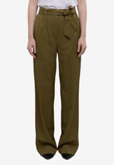 Max Mara Parachute Wool Pants Green 2621136251600-10204-015