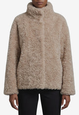 Herno Stand-Collar Faux Fur Coat Beige GC000608D-12421-1985
