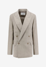 The Frankie Shop Newark Double-Breasted Blazer Beige BLFS21982276BEIGEMELANGE_Beigemelange_70331631